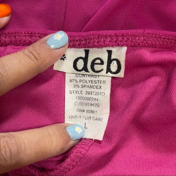 deb Pink Mesh Tie on Back Homecoming Dress LARGE - Picture 11 of 13